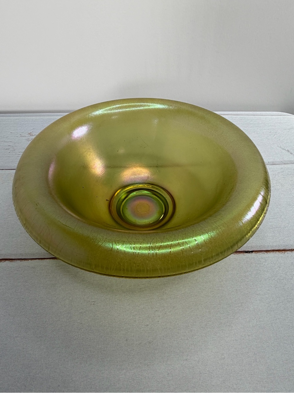 Antique c. 1920s H. Northwood & Co. No. 659 "Russet" Stretch Glass Console Bowl